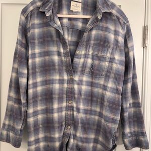 American Eagle Blue Plaid Flannel Shirt